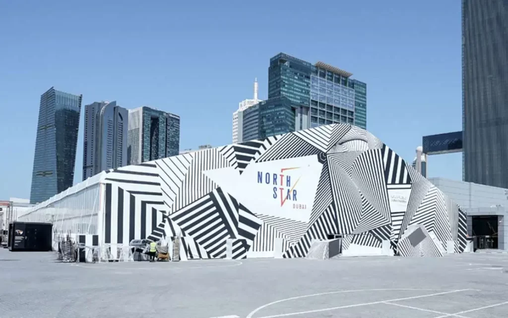 Arch Tent UAE - Arch tent with brandings for North Star Dubai - Arch Tent - Exterior - Alfares International Tents