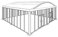 Arch tents UAE - Arch Tent - perspective view - Alfares International Tents