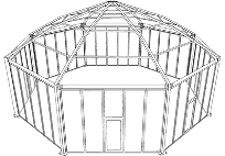 Diamond tents UAE - Diamond Tent - perspective view - Alfares International Tents