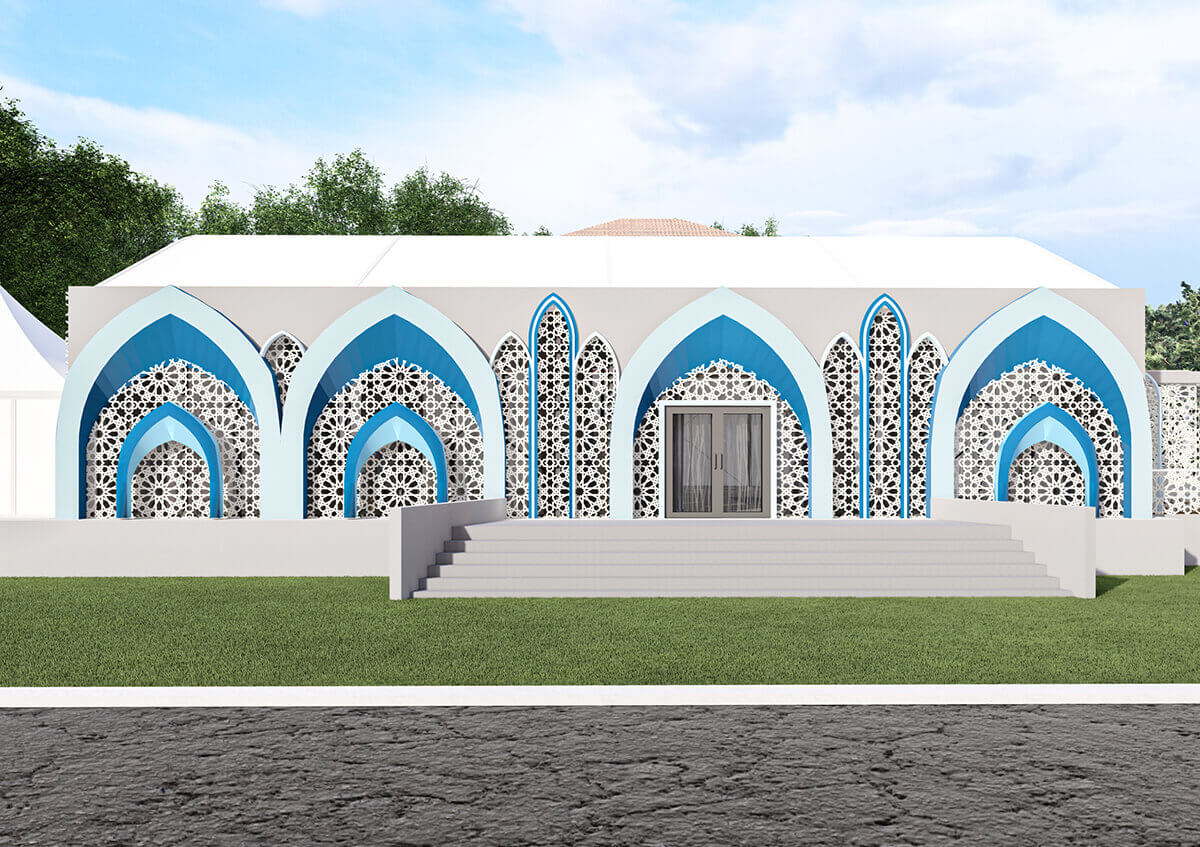 Ramadan tents UAE - Arch tent reflecting Arabic tradition with luxury fitout and accessories - Ramadan Tent - Alfares International Tents