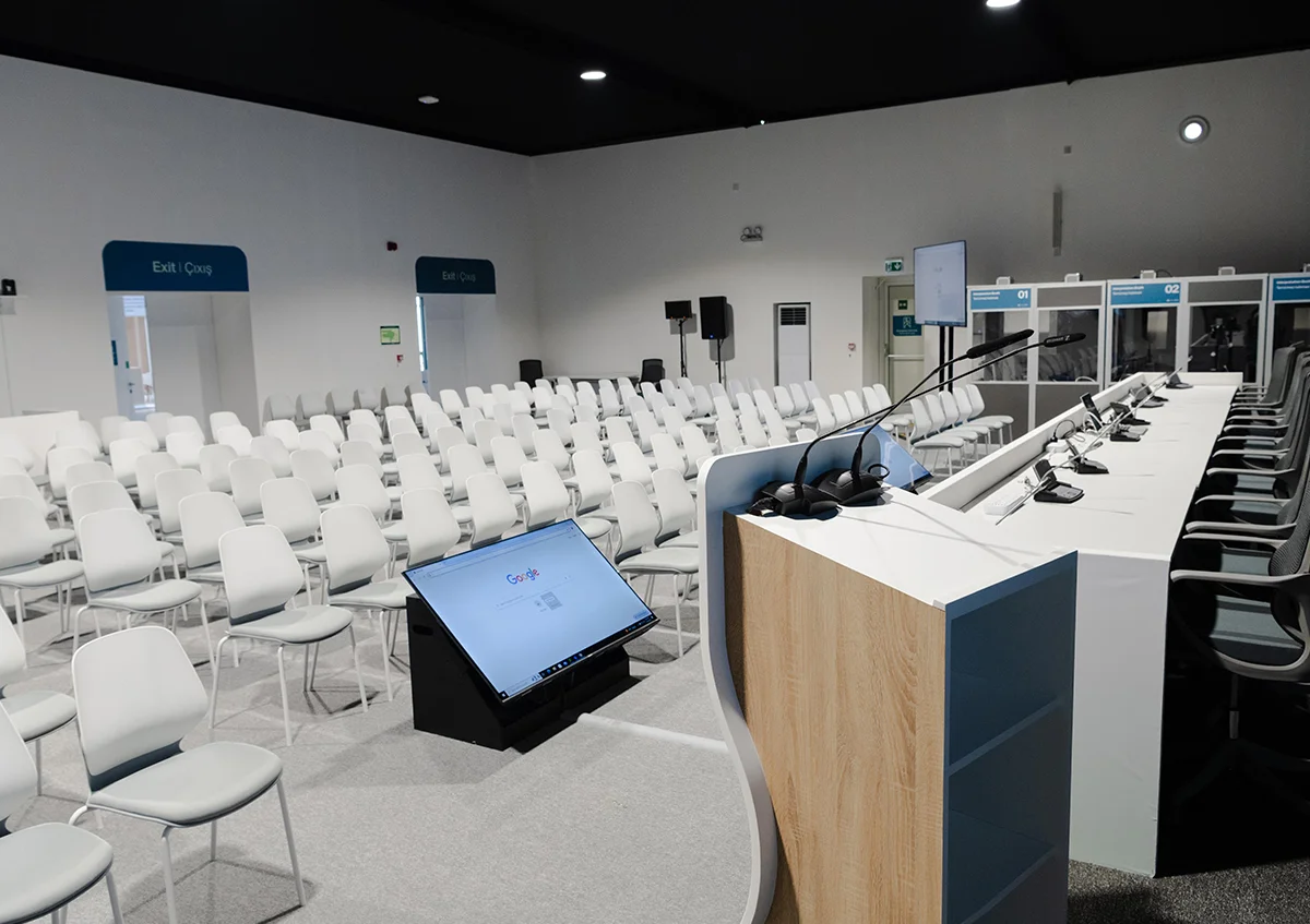 COP29 event Baku, Azerbaijan - Fully furnished interior with lighting, fitout and furniture for UN Climate Change Conference - COP29 - Alfares International Tents