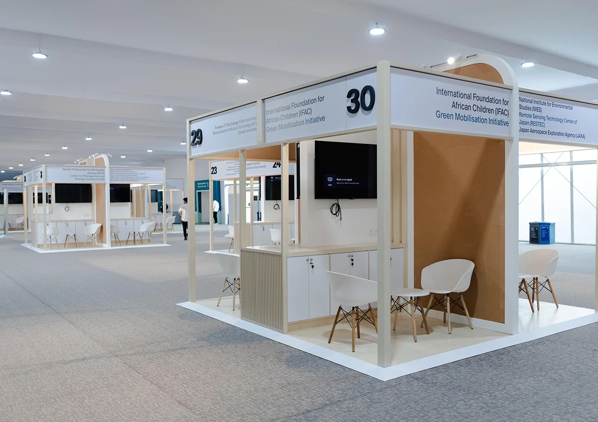 COP29 event Baku, Azerbaijan - Fully furnished interior with lighting, fitout and furniture for UN Climate Change Conference - COP29 - Alfares International Tents