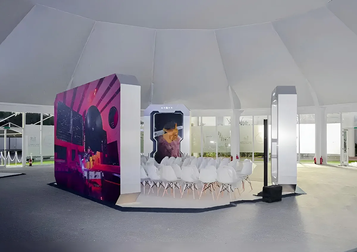 Diamond tents UAE - Interior view of Diamond tent with premium accessories - Diamond Tent Interior - Alfares International Tents