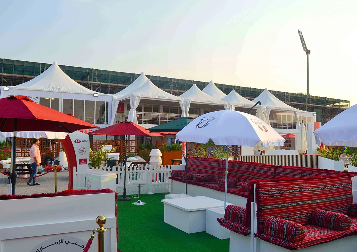Rugby World Cup tents UAE - Customised Multi storey pagoda tents - Rugby World Cup - Alfares International Tents