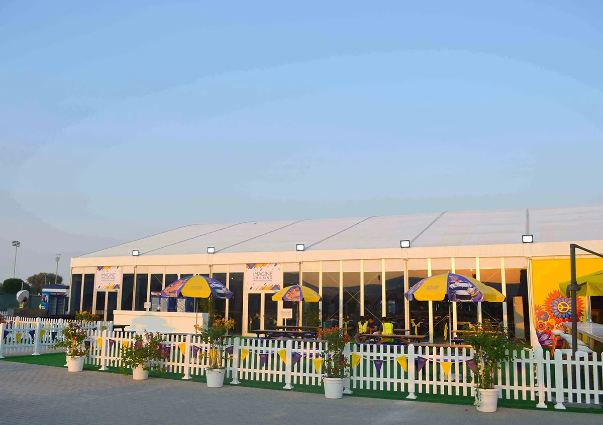 Rugby World Cup tents UAE - Arch tent with glass panels - Rugby World Cup - Alfares International Tents