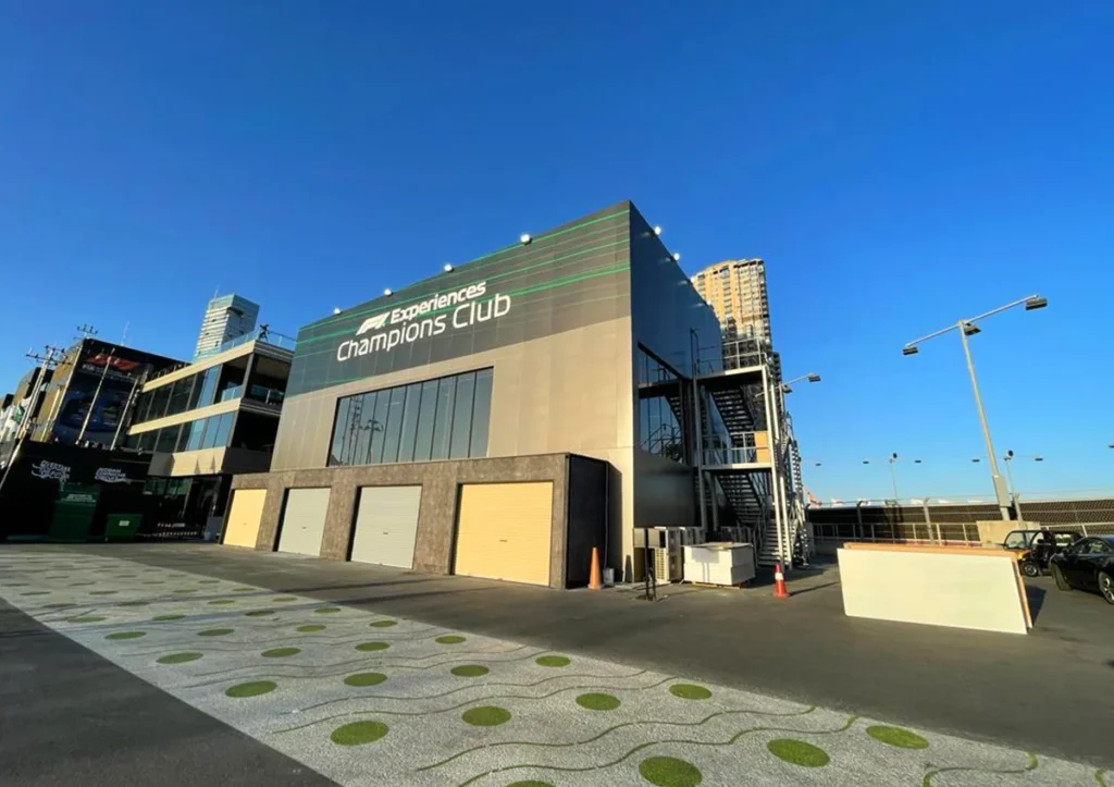 Multi-storey tents UAE - Multi storey structures with large windows and a stairway - Multi Storey Structures - Alfares International Tents