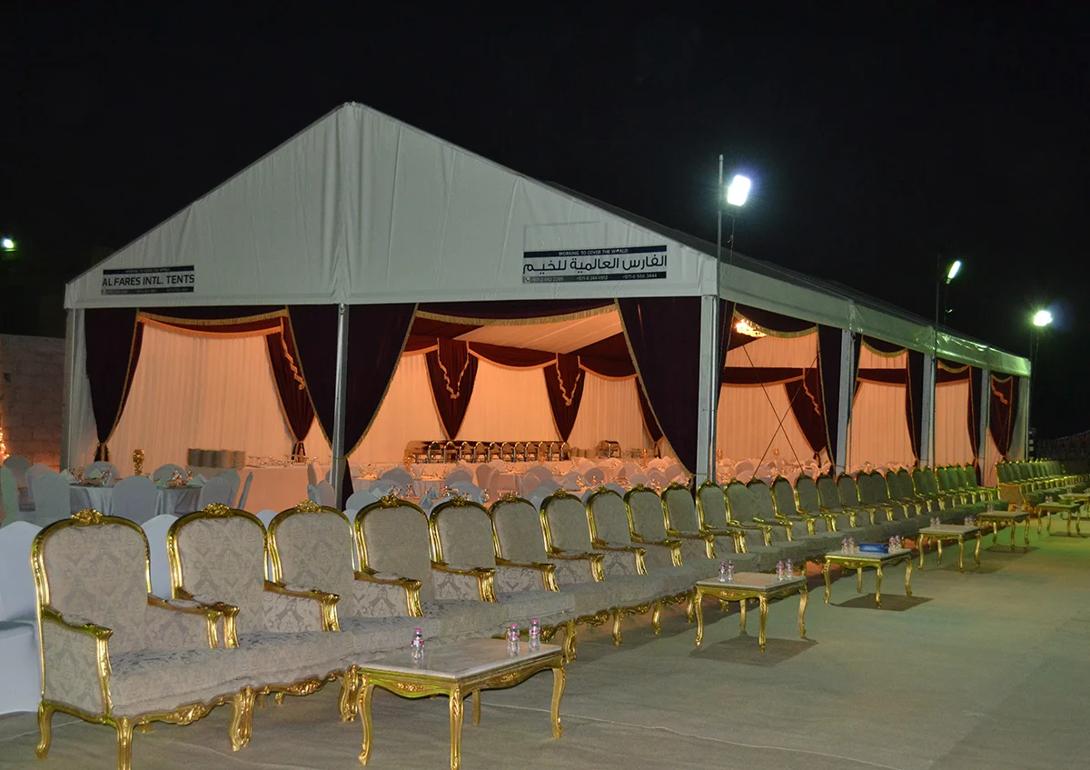 wedding marquee UAE - Classical tent reflecting Arabic traditions with premium accessories - Wedding Marquee - Alfares International Tents