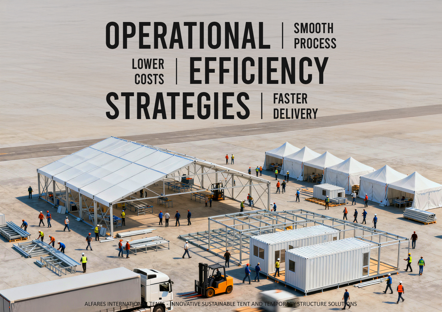 Operational efficiency modular infrastructure UAE - Pagoda tents and Classical tents with modular structures - Operational Efficiency The Driving Force Behind Scalable Modular Infrastructure - Alfares International Tents