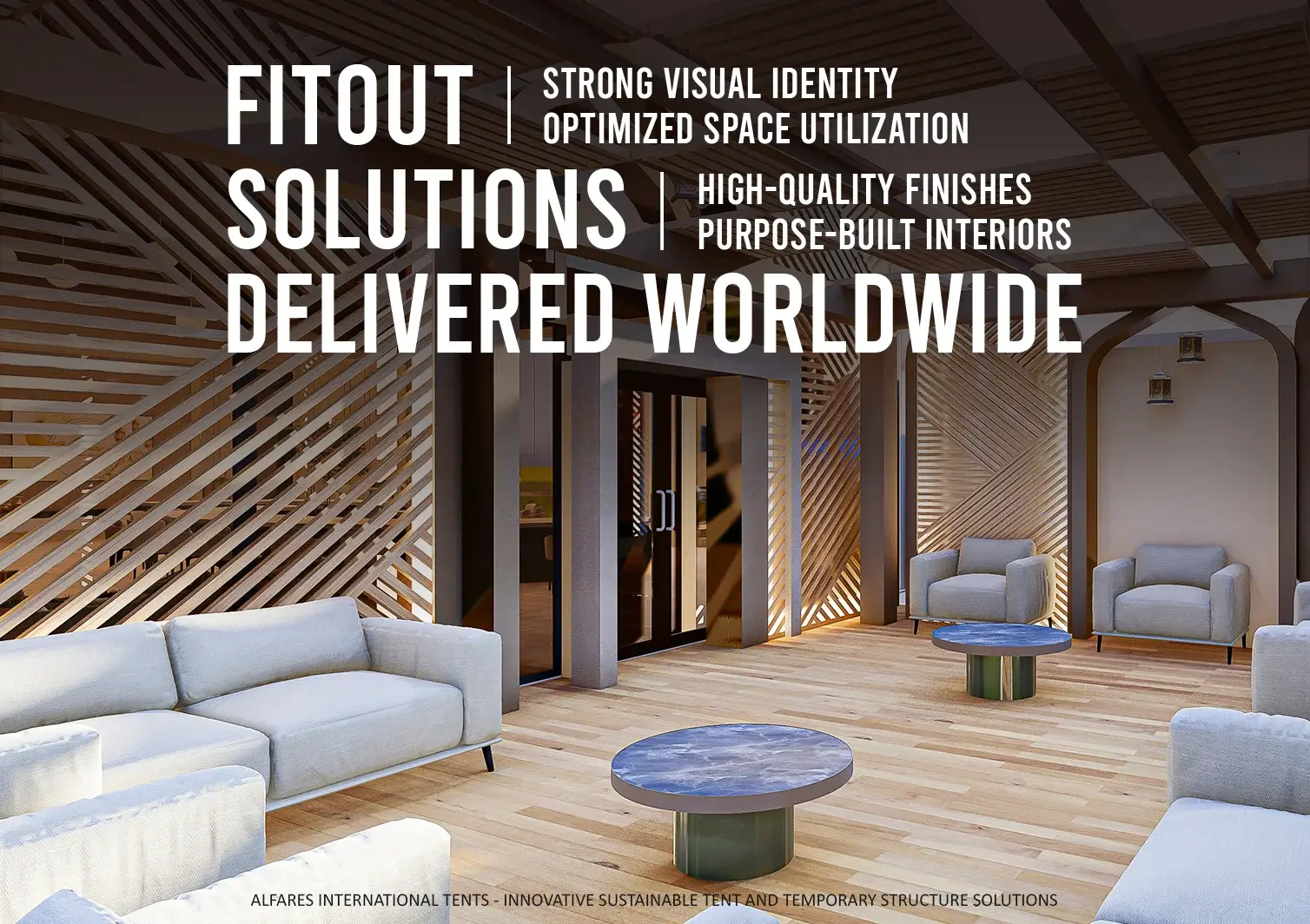 tent fitout solutions - High quality interiors for modular structures - Fitout Solutions for Tents, Modular and Temporary Structures Worldwide - Alfares International Tents