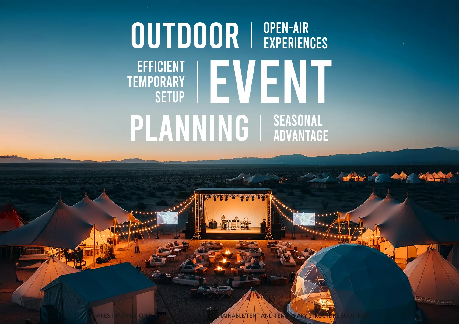 outdoor event planning in the UAE - multiple tents for events and celebrations - Outdoor Event Planning in the UAE Essential Features for Successful Open-Air Experiences - Alfares International Tents