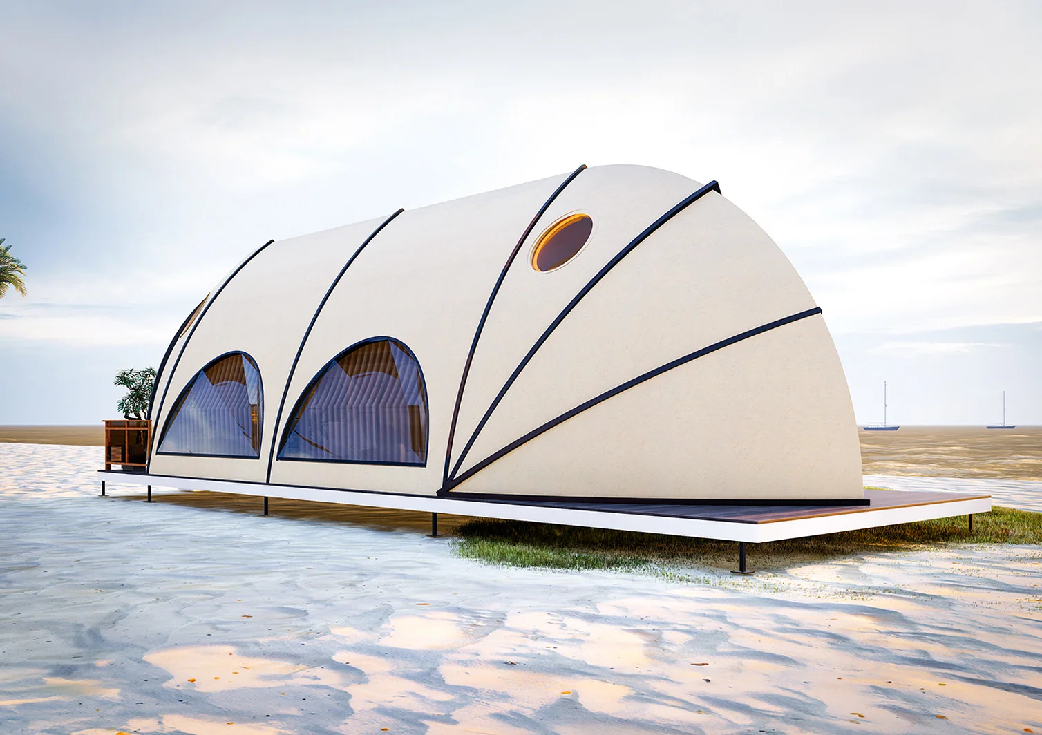 خيم المنتجعات – خيمة منتجع على الشاطئ للإقامة الخارجية – خيم المنتجعات التي تعيد تعريف الفخامة في الإقامة الخارجية والضيافة – الفارس العالمية للخيام