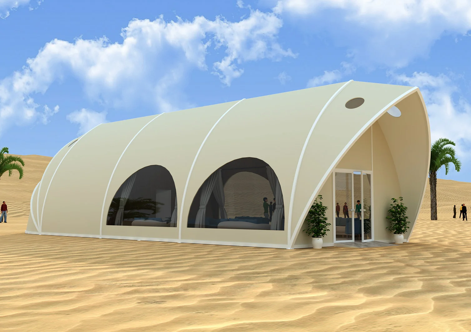 خيم المنتجعات – خيمة منتجع في الصحراء للتخييم – خيم المنتجعات التي تعيد تعريف الفخامة في الإقامة الخارجية والضيافة – الفارس العالمية للخيام