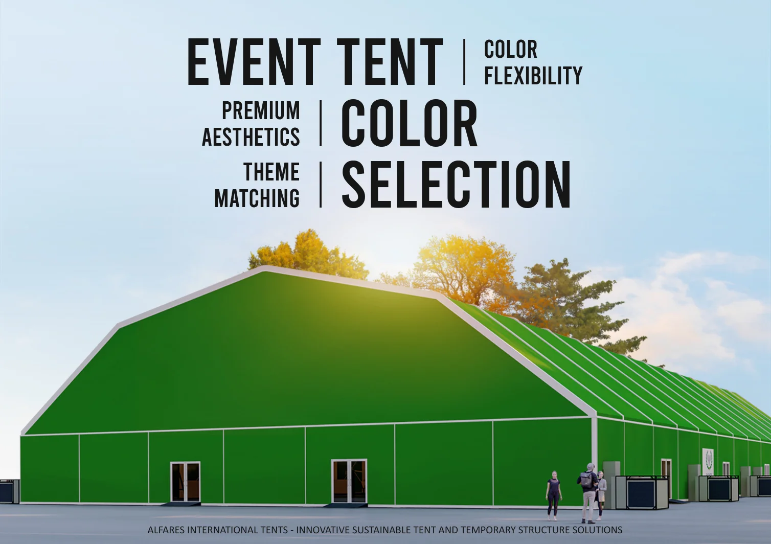Event Tent Colors - Green Majestic Tent - Choosing Tent Colors That Elevate Every Event - Alfares International Tents