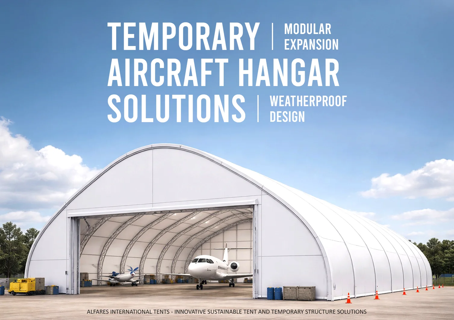 Aircraft Hangars UAE - weather-resistant aircraft shelter - Aircraft Hangars by Alfares International: Temporary Aviation Structures Built for Performance - Alfares International Tents