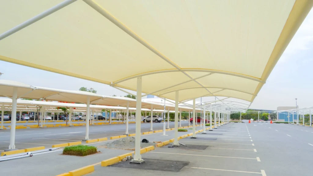 Car Parking Shade Structures - cantilever shade systems - Car Parking Shade Structures That Combine Protection and Performance - Alfares International Tents