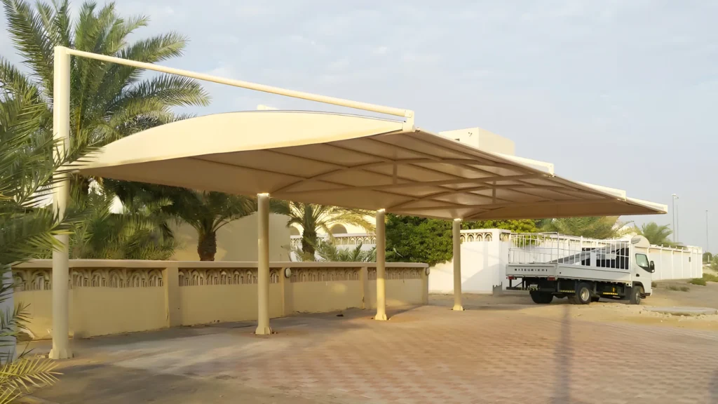 Car Parking Shade Structures - cantilever parking shade - Car Parking Shade Structures That Combine Protection and Performance - Alfares International Tents