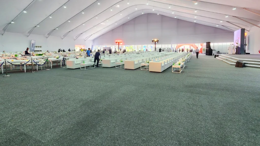 Carpets in Tent Structures - gray carpet - Carpets in Tent Structures - Function, Comfort, and Event Enhancement - Alfares International Tents