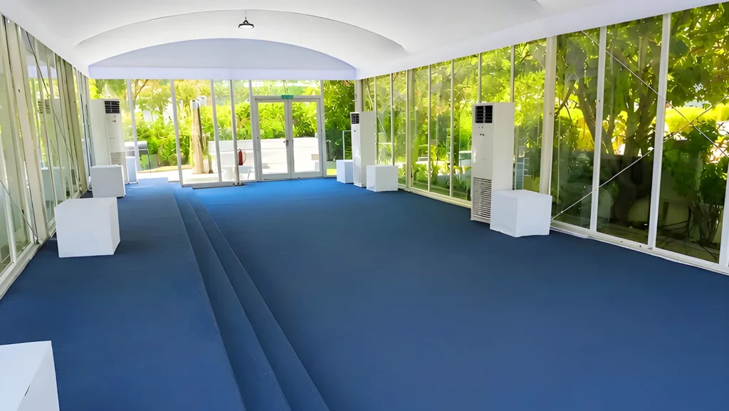 Carpets in Tent Structures - blue carpet - Carpets in Tent Structures - Function, Comfort, and Event Enhancement - Alfares International Tents