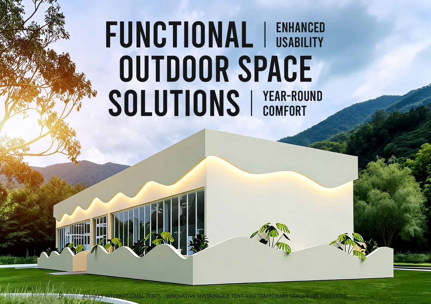 Outdoor Space Design - Monarch tent with parapet - Make the Most of Your Outdoor Space with Smart, Functional Design Choices - Alfares International Tents