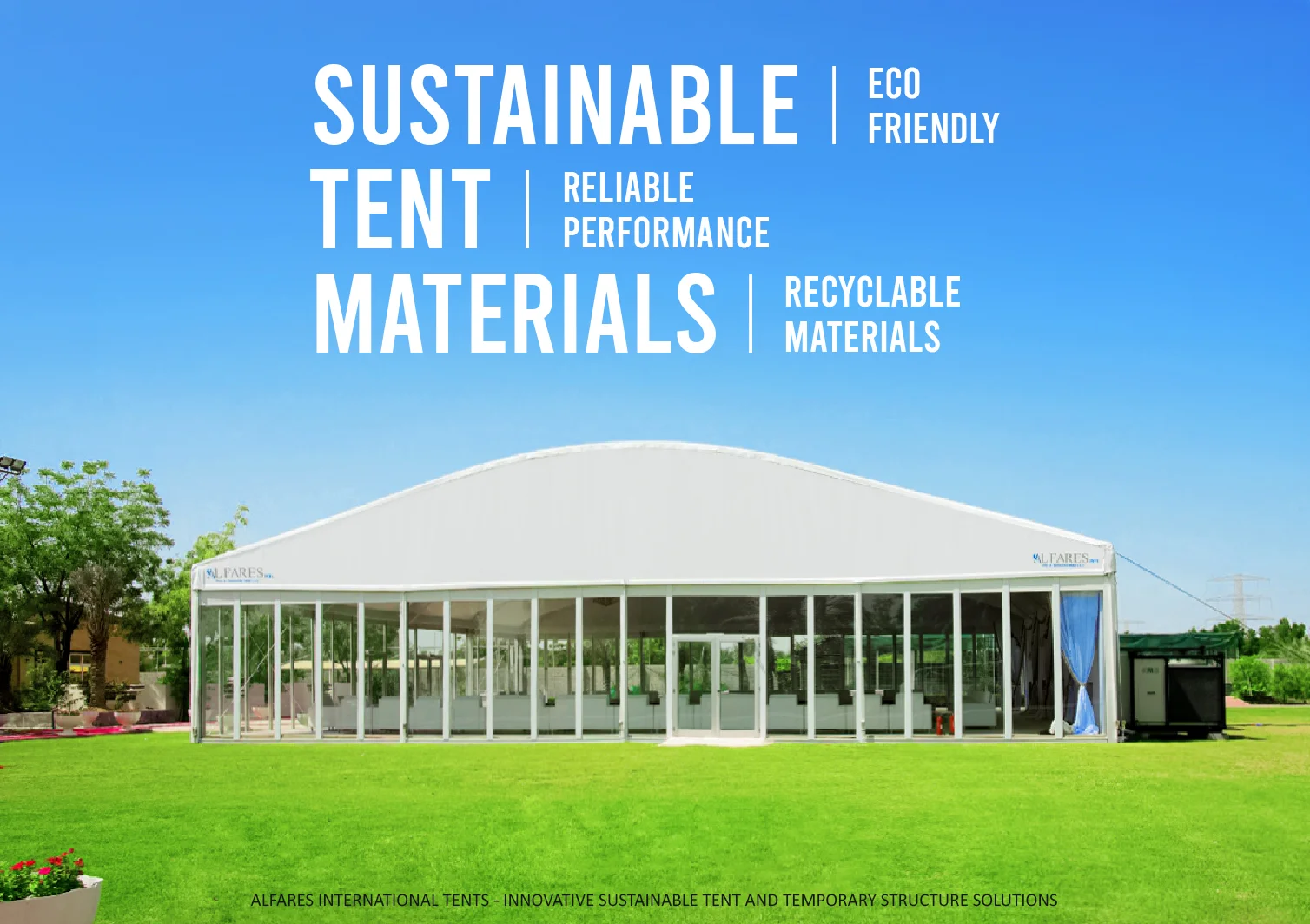 Sustainable Tent Materials - Arch tent with glass panels - Sustainable Tent Materials Shaping the Future of Temporary Structures - Alfares International Tents